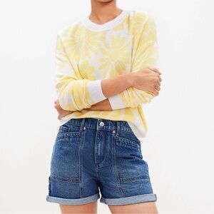 Loft High Rise Carpenter Rolled Denim Shorts
